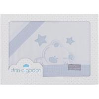 INTERBABY Don Algodón sehaskarako izarak, hartza zuri eta urdina, erle-habia, 3 pieza, 60x120cm