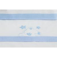Sábanas cuna Don Algodón Oso blanco azul nido de abeja 3piezas INTERBABY, 60x120cm