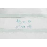 Sábanas Minicuna Don Algodón blanco Verde nido abeja 3 piezas INTERBABY, 50x80 cm