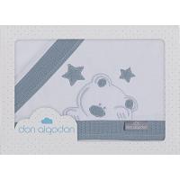 Sábanas Minicuna D Algodón blanco Petroleo nido abeja 3 piezas INTERBABY, 50x80 cm