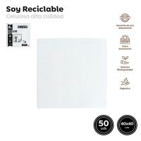 Servilleta de papel blanco, doble capa, 40x40 cm MAXI, pack 50 uds