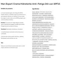 Crema hidratante antifatiga SPF15 MEN EXPERT, dosificador 50 ml