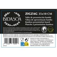 Tabla de servir, bambú, circulos, Zigzag BIDASOA, 35x10x1 cm
