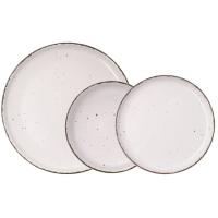 Vajilla Duna Crema, loza. Platos Ø 26,5, 18,5 y 20 cm, pack 12 piezas