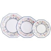 Vajilla Bengal, loza floral Decagonal Platos 27, 20,5, 20,5cm CHURCHILL, 12 piezas