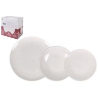 Vajilla Coruña, porcelana blanca Platos Ø25,5, 20,5 y 19 cm SANTA CLARA, 12 piezas