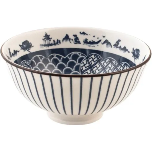 Bol de porcelana blanca y azul, varios modelos ¿Cuál te llegará?, Ø12 cm
