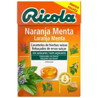 Caramelo sabor naranja sin azúcar RICOLA, caja 50 g Caramelo sabor naranja sin azúcar RICOLA, caja 50 g