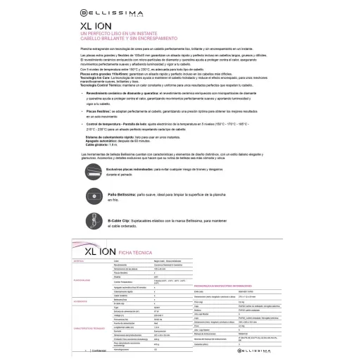 Plancha de pelo Creativity XL Ion BELLISIMA