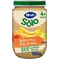 Tarrito selección de 3 frutas HERO, tarro 190 g