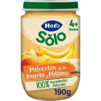 Tarrito de melocotón plátano HERO, tarro 190 g