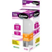 Bombilla Led E27 estándar 6W luz cálida (2700k) CEGASA, caja 1 ud