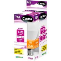 Bombilla Led E27 estándar 14,5W luz cálida (2700k) CEGASA, caja 1 ud