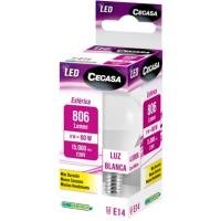 Bombilla Led E14 esférica 8W luz neutra (4000k) CEGASA, caja 1 ud