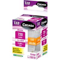 Bombilla Led GU10 7,5W luz cálida (2700K) 120º CEGASA, caja 1 ud