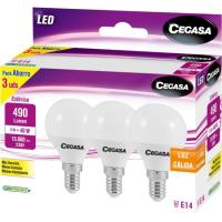 Bombilla Led E14 vela 5W luz cálida (2700k) CEGASA, caja 3 uds