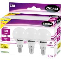 Bombilla Led E14 vela 5W luz neutra (4000k) CEGASA, caja 3 uds