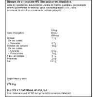 HELIOS % 0 txokolate jarabea, potoa 270 g