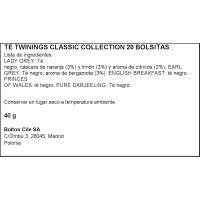 Té selección sabores TWININGS, caja 20 sobres
