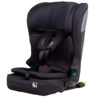 Silla de auto Profix i-Size (76 a 150 cm) negra ASALVO Instalación con isofix + top tether. Protección cervical y lateral, con arnés y reposacabezas ajustable.
