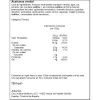 Aceitunas receta tradicional JOLCA, frasco 720 g