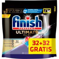 Lavavajillas máquina FINISH ULTIMATE, bolsa 32+32 dosis