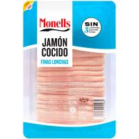 Jamón cocido extrajugoso MONELLS,  lonchas finas, sobre 210 g