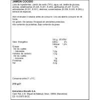 Jamón cocido extrajugoso MONELLS, lonchas finas, sobre 210 g