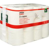 Papel higiénico 2 capas EROSKI BASIC, paquete 24 uds