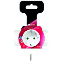 Adaptador de 3 tomas Schuko blanco SILVER ELECTRONICS, 1 ud