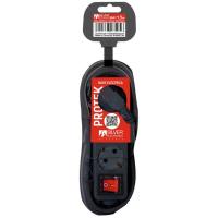 Regleta negra de 3 tomas con interruptor SILVER ELECTRONICS, 1, 5 metros