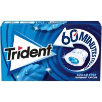 Chicle de menta 60 minutos Lc TRIDENT, paquete 22 g
