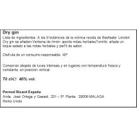 Ginebra BEEFEATER BLACK, botella 70 cl