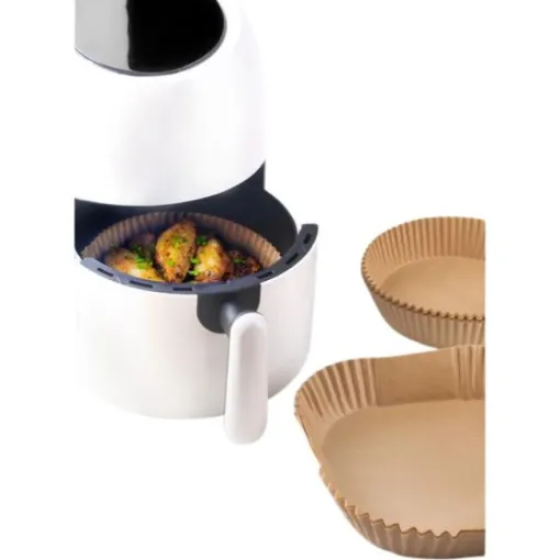 Molde cuadrado de papel para freidora de aire, 20x20x4 cm IBILI, pack 50 uds