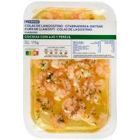 Colas de langostino con ajo y perejil EROSKI, bandeja 175 g