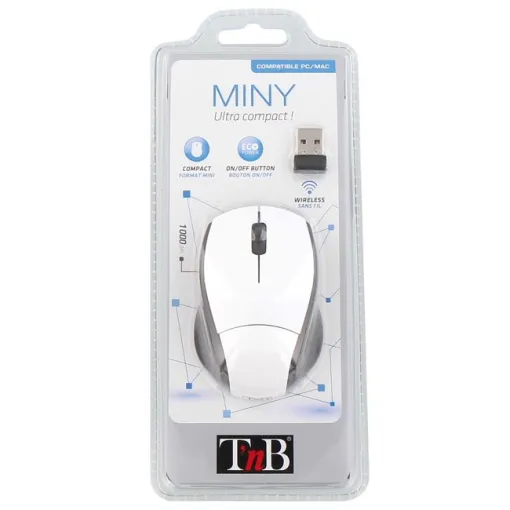 Ratón óptico inalámbrico blanco Miny TNB