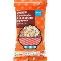 Cacahuete tostado sin sal EROSKI, bolsa 200 g