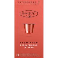 Café descafeinado intenso compat. Nespresso BAQUÉ, caja 20 uds