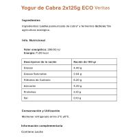 Yogur de cabra eco VERITAS, pack 2x125 g