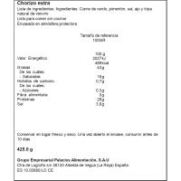 Chorizo dulce especial picoteo PALACIOS, sarta 425 g