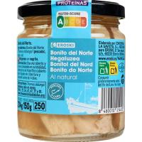 Bonito del norte al natural EROSKI, frasco 150 g
