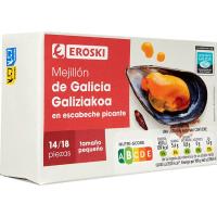 Mejillón picante de Galicia EROSKI, lata 111 g