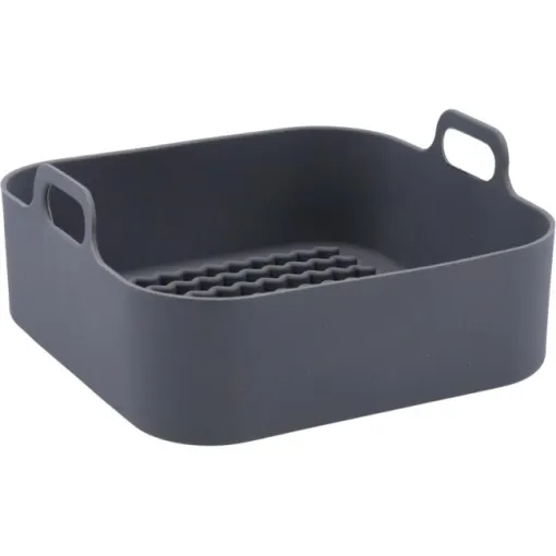 Cesta de siliona cuadada para freidora de aire, Naturalia QUID, 19x9 cm
