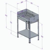 Barbacoa de carbón, parrilla regulable 2 alturas, Eco IMOR, 56,2x37,1 cm