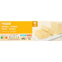 Helado corte de vainilla EROSKI, bloque 1 litro