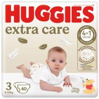 HUGGIES EXTRA CARE pixoihala (6-10 kg), 3 neurria, paketea 40 ale