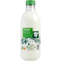Leche fresca semidesnatada País Vasco EROSKI, botella 1 litro