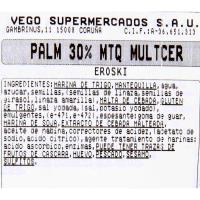 Palmerita 30% mantequilla multicereal EROSKI, bandeja 6 uds