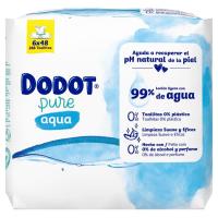 Toallitas 0% plástico DODOT PURE AQUA, pack 6x48 uds