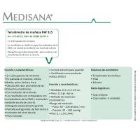 Tensiómetro de muñeca BW 315 MEDISANA
